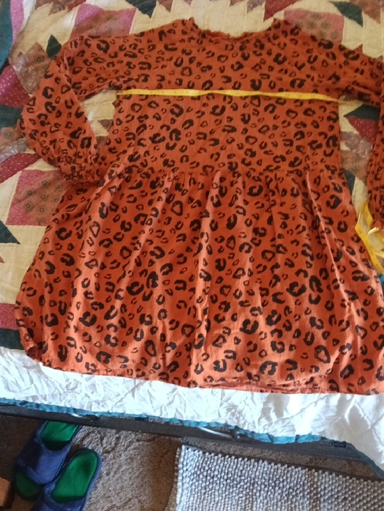 Source Unknown Dresses & Skirts - Source Unknown Rust Orange Leopard Print Long Sleeve Dress
